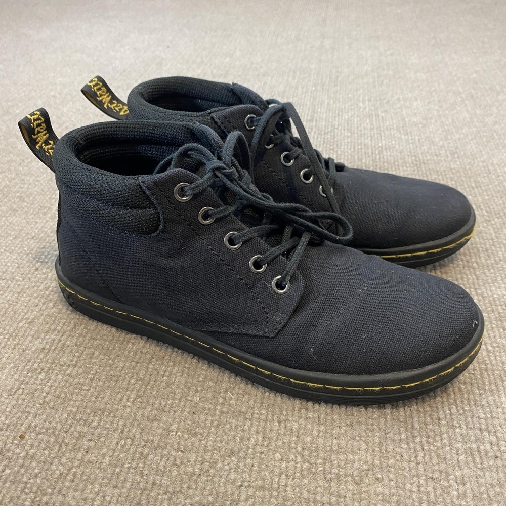 Dr. Martens Belmont Boots Womens Size 7 Black Canvas Ankle Chukka Lace Up Y2K